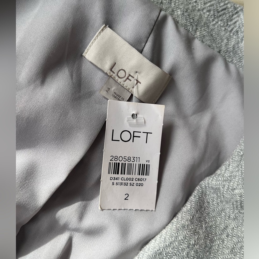 Loft - Grey Cotton Blazer Size 2 NWT - Picture 6 of 7